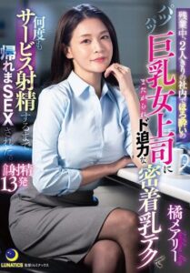 [LULU-254] During overtime, I was seduced by my busty drunk female boss in a private office, and we had sex until I ejaculated multiple times. Tachibana Mary